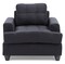 Contemporary Home Living Solid Tufted Upholstered Accent Chair - 38" - Black